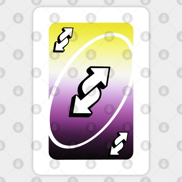 non binary uno reverse card Sticker by gnomeapple